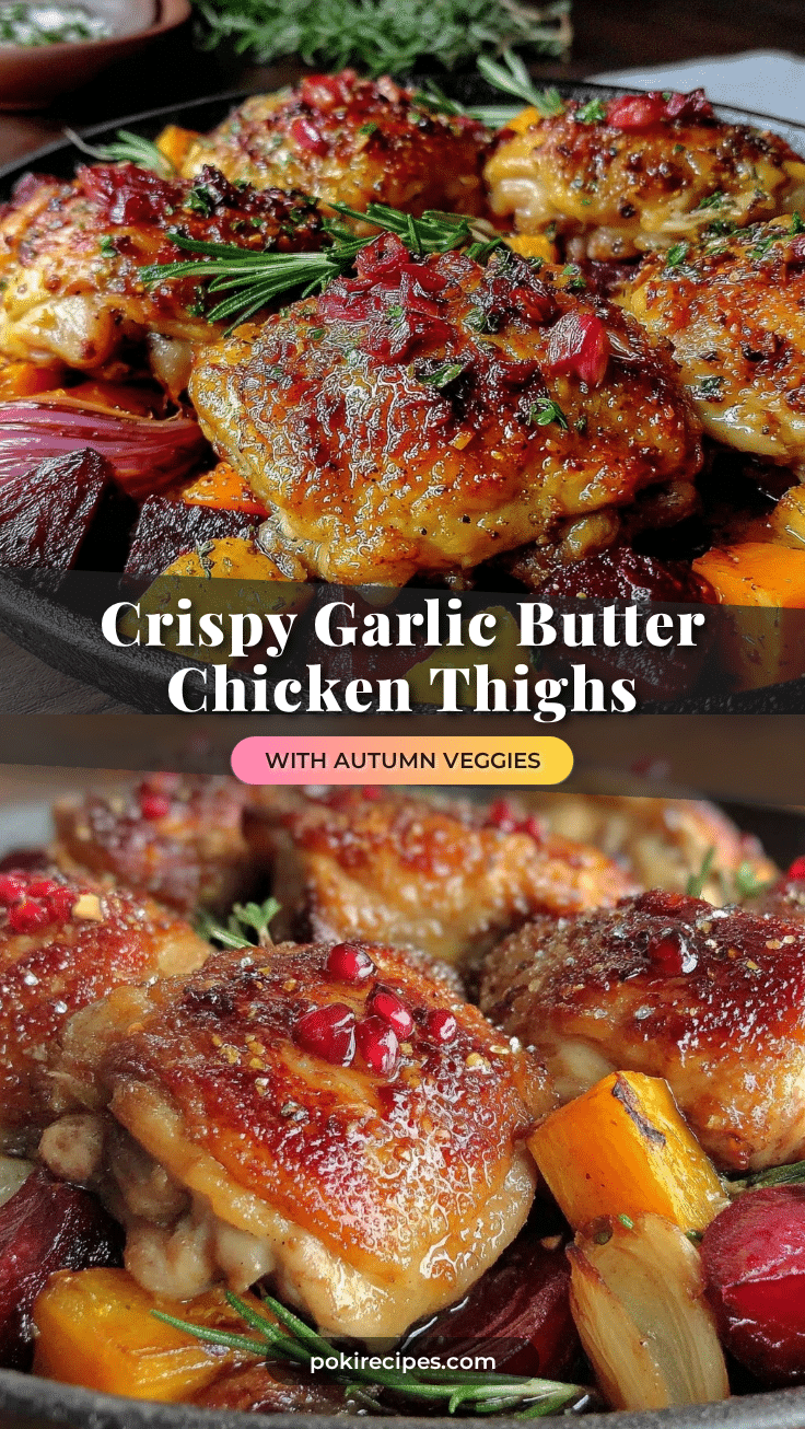 crispy one-pan roasted garlic butter chicken thighs recipe
