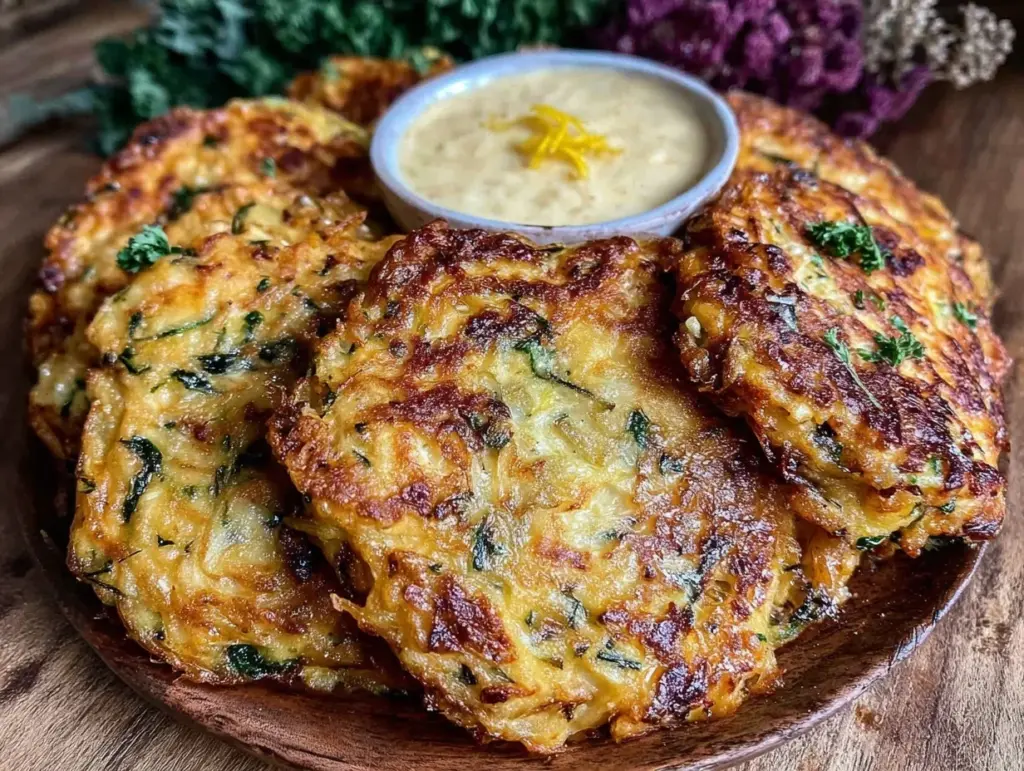 crispy parmesan zucchini fritters - featured image
