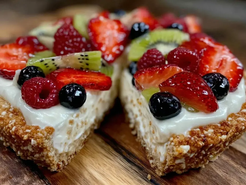 easy creamy sugar cookie fruit pizza - featured image