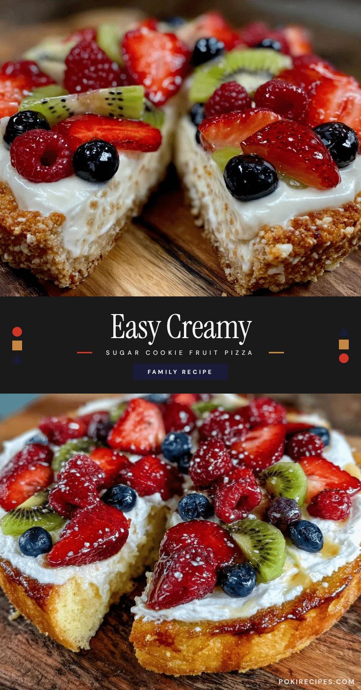 easy creamy sugar cookie fruit pizza recipe