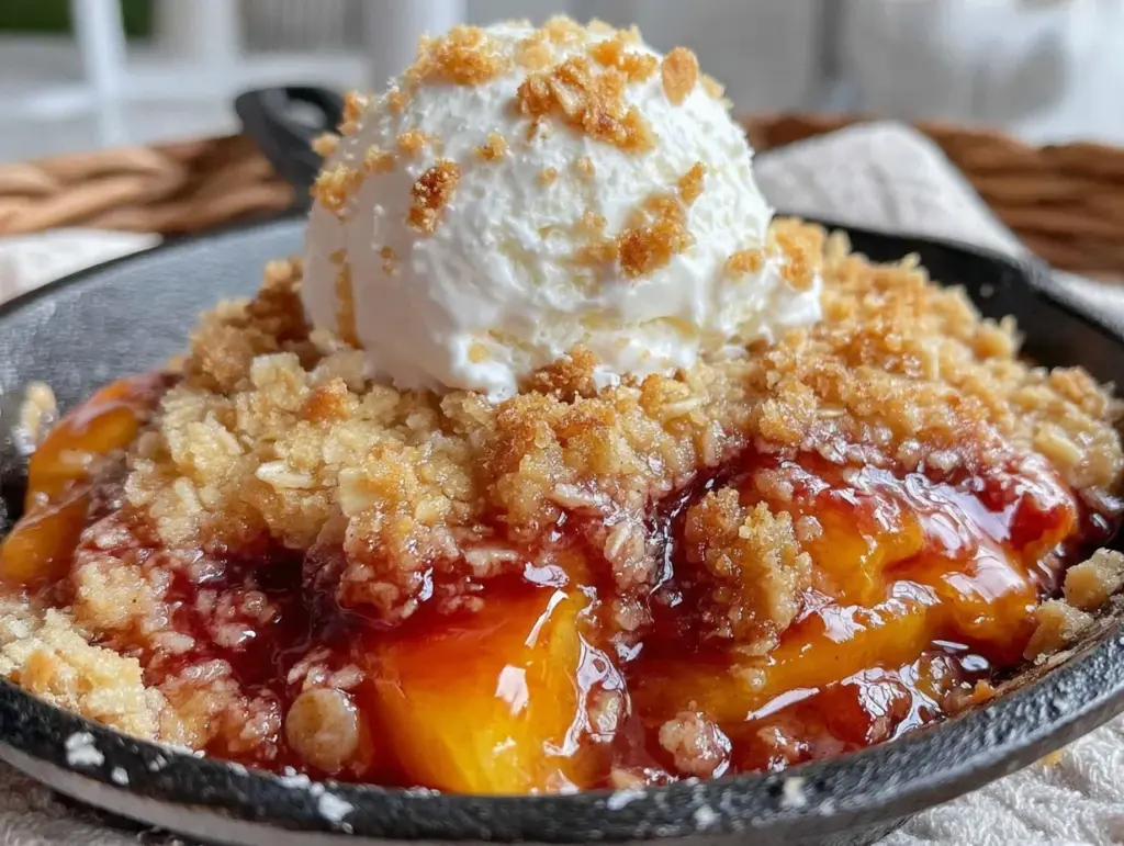 easy fresh peach cobbler - featured image