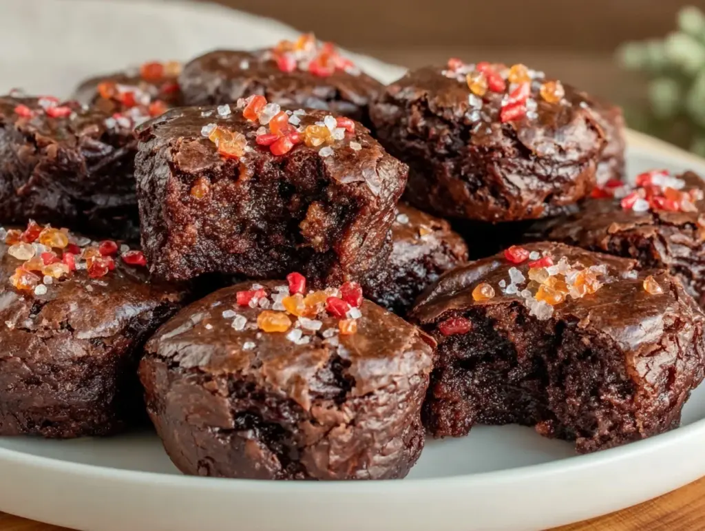 explosively fudgy mini firecracker brownie bites - featured image