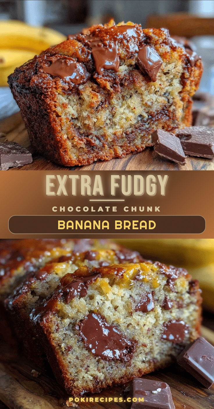 extra fudgy chocolate chunk banana bread recipe