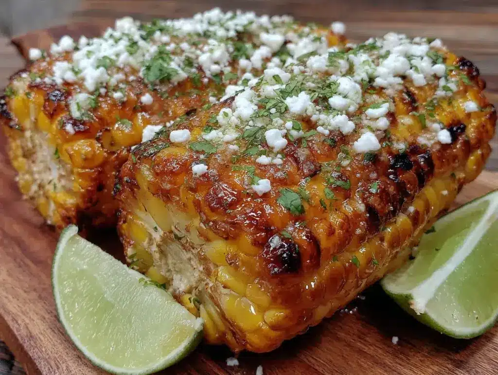 garlic butter grilled corn on the cob - featured image