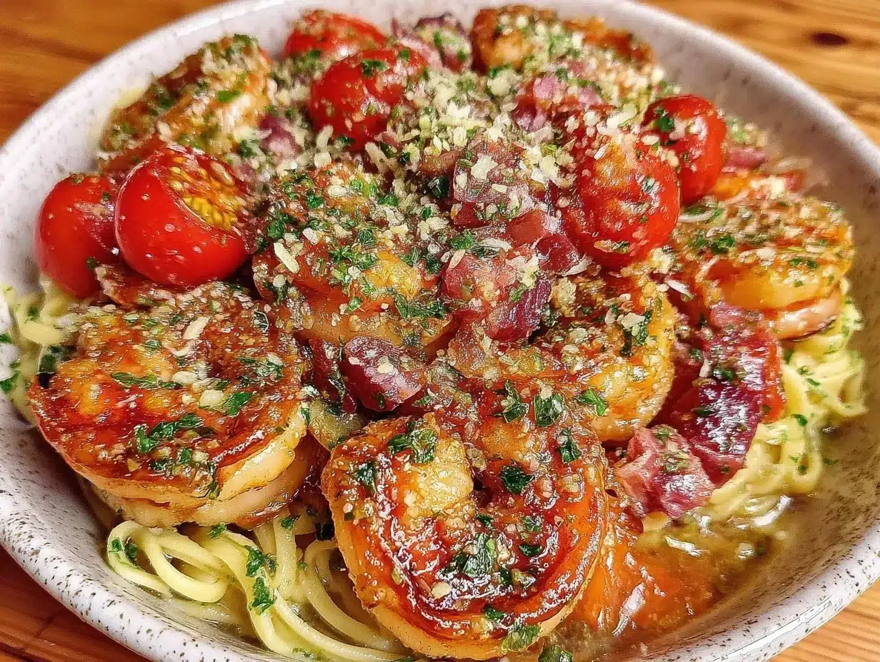 garlic butter shrimp pasta preparation steps