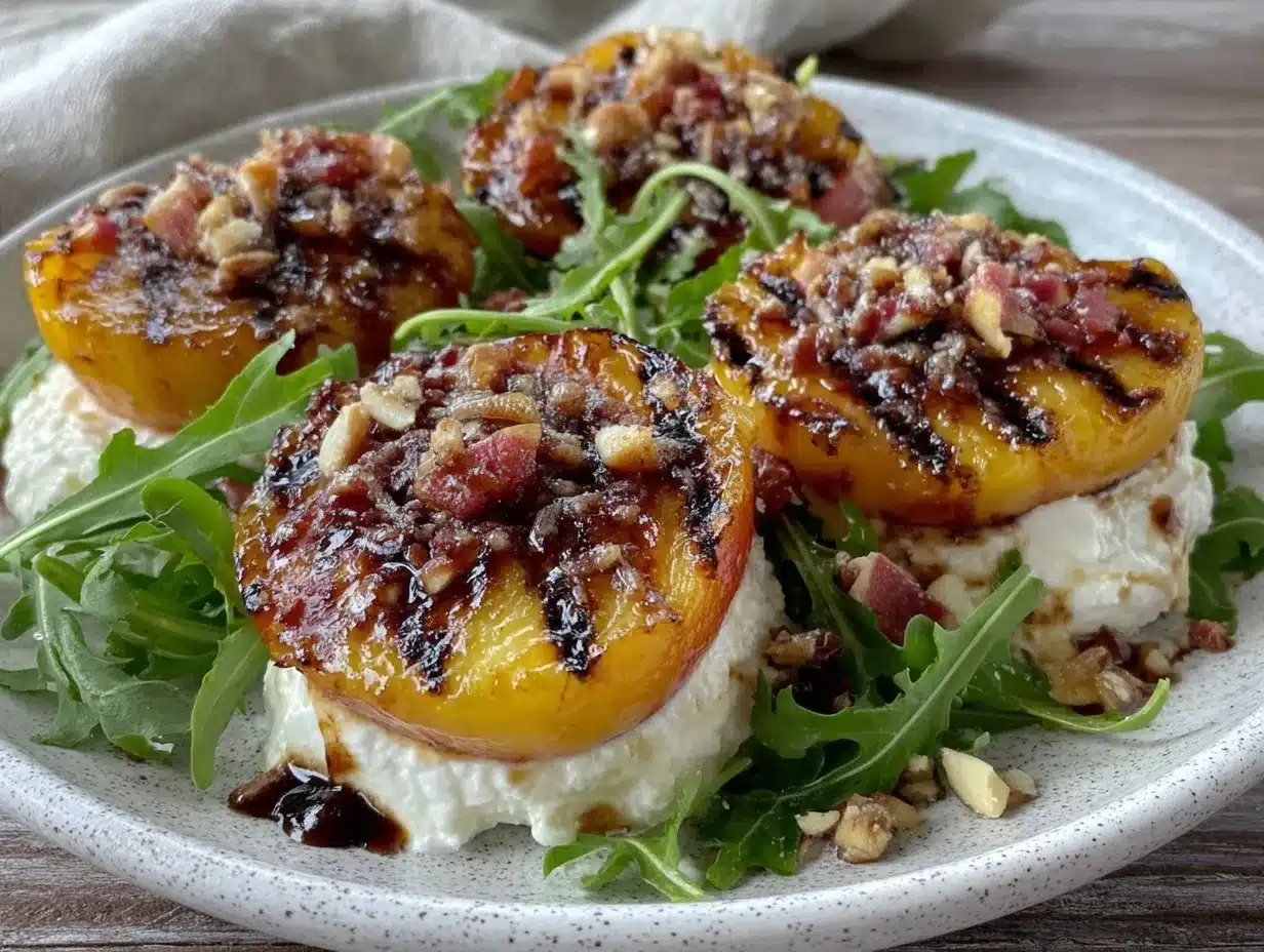 grilled peach and burrata salad preparation steps