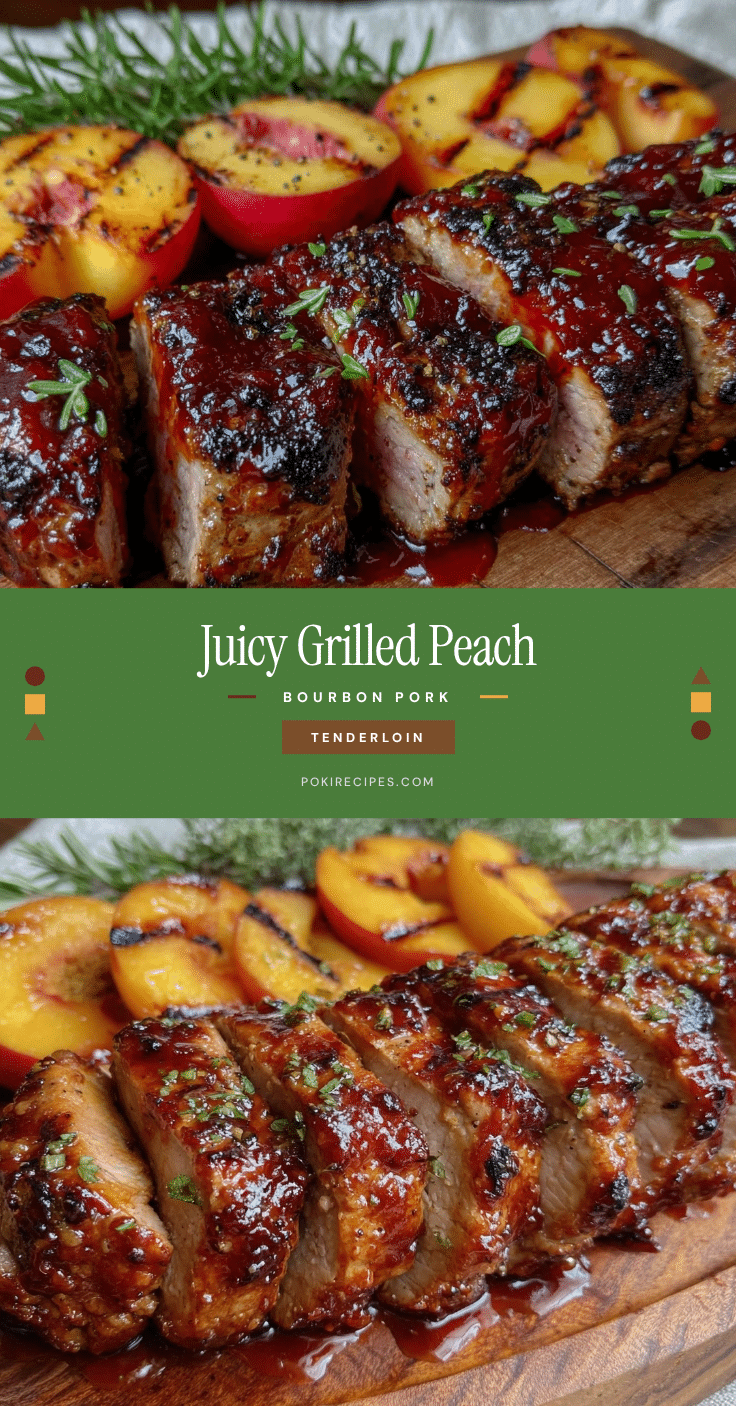 grilled peach bourbon bbq pork tenderloin recipe