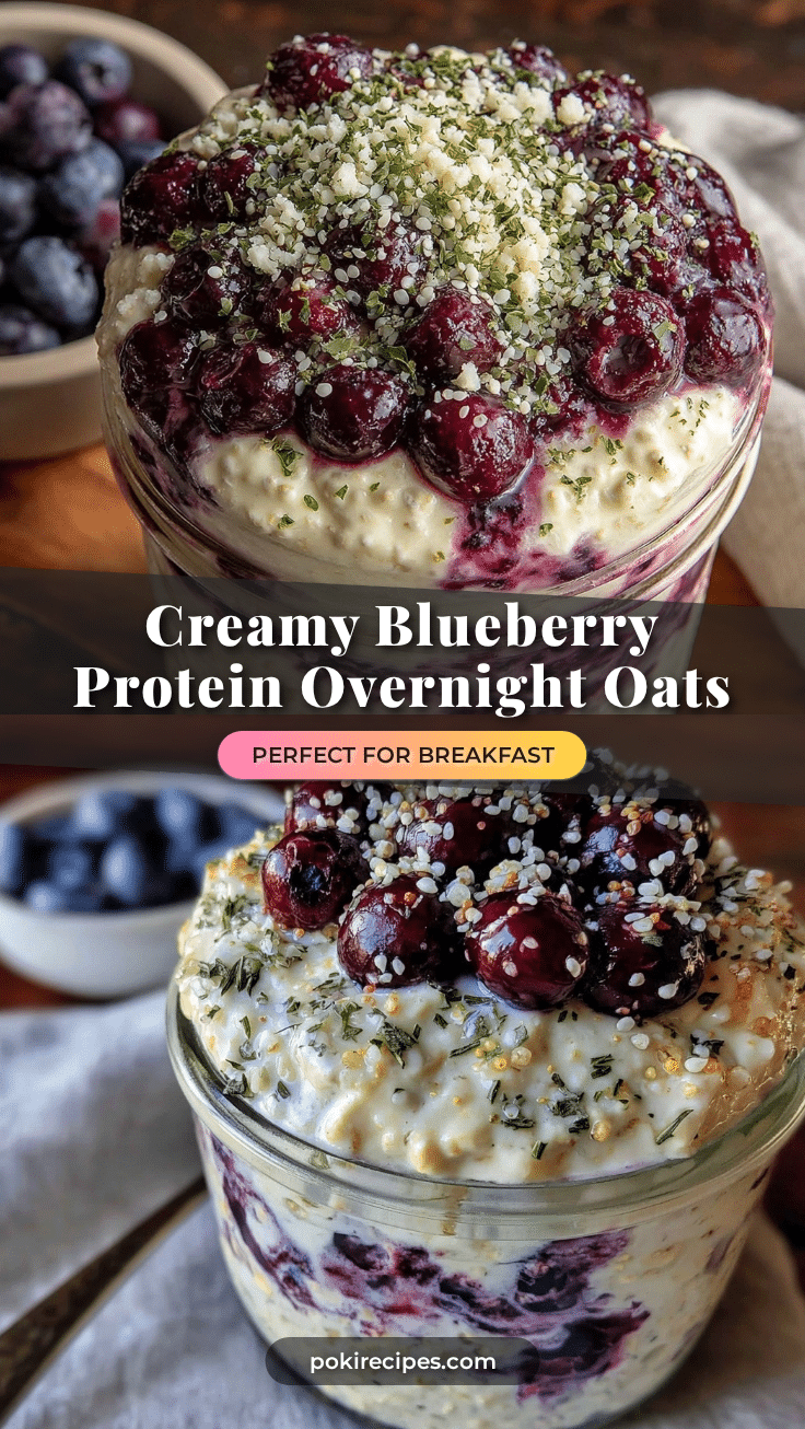 healthy blueberry protein overnight oats recipe