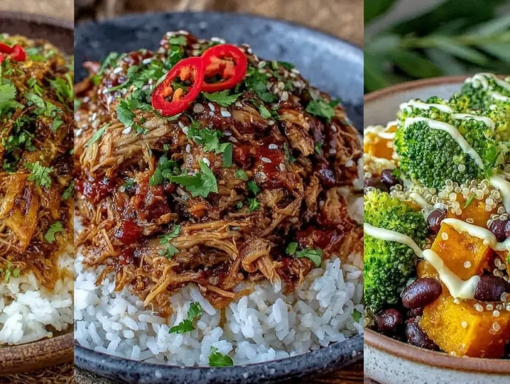 healthy slow cooker shredded chicken - featured image