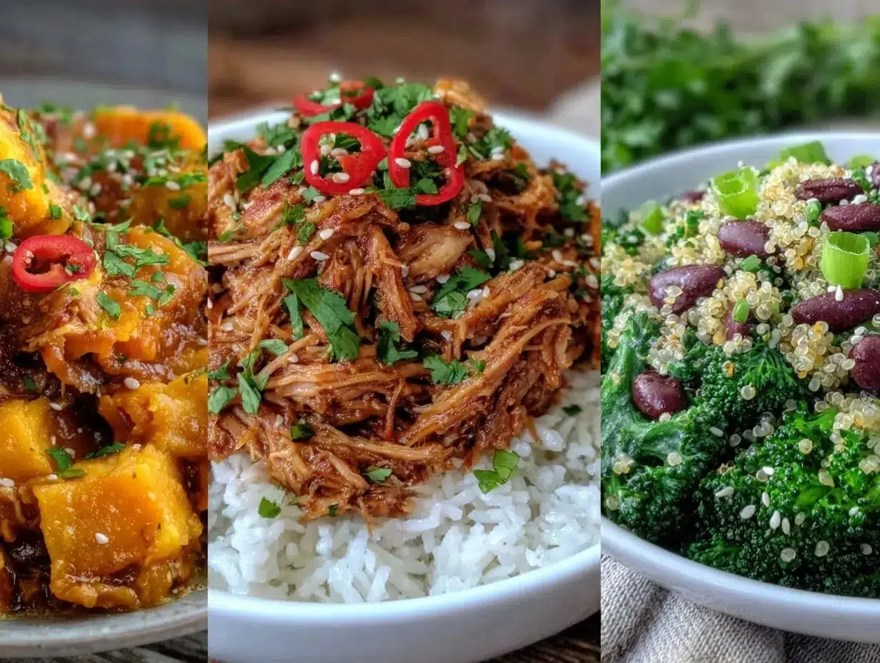 healthy slow cooker shredded chicken preparation steps