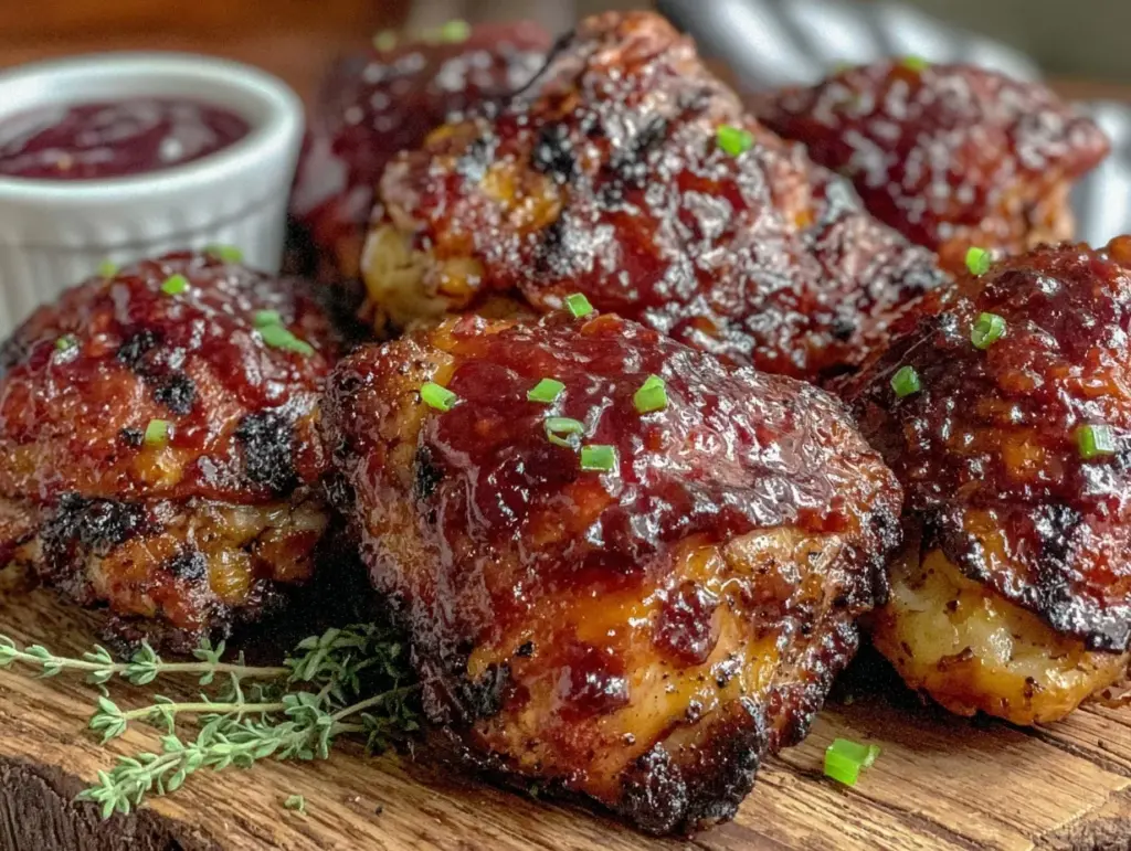 Honey Bourbon Grilled Chicken Thighs - featured image