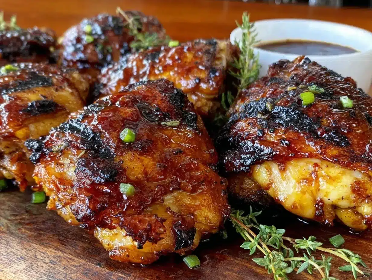 Honey Bourbon Grilled Chicken Thighs preparation steps