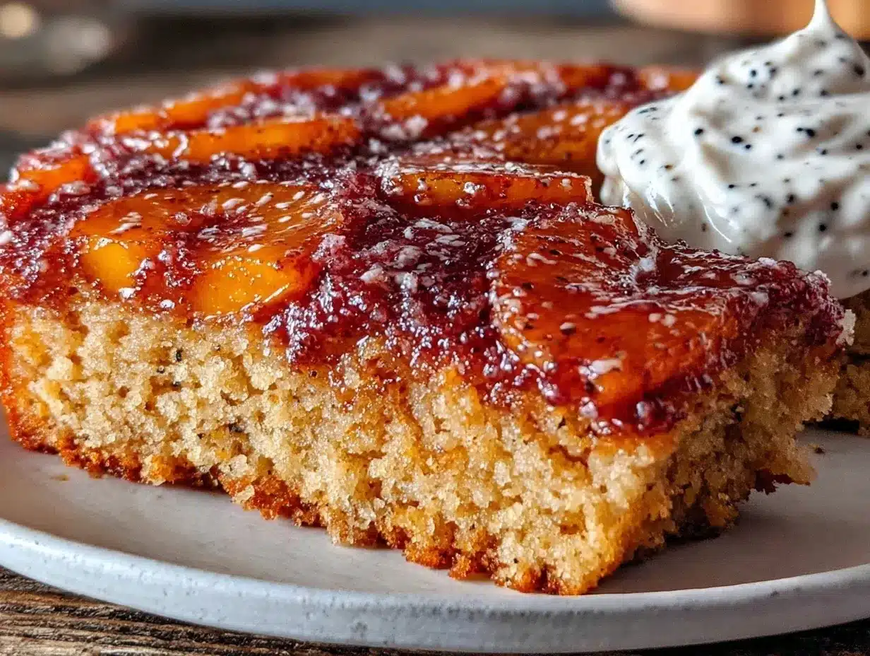 honey peach upside-down cake preparation steps