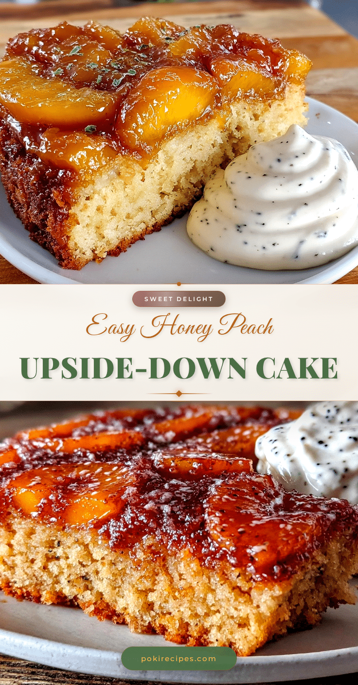 honey peach upside-down cake recipe