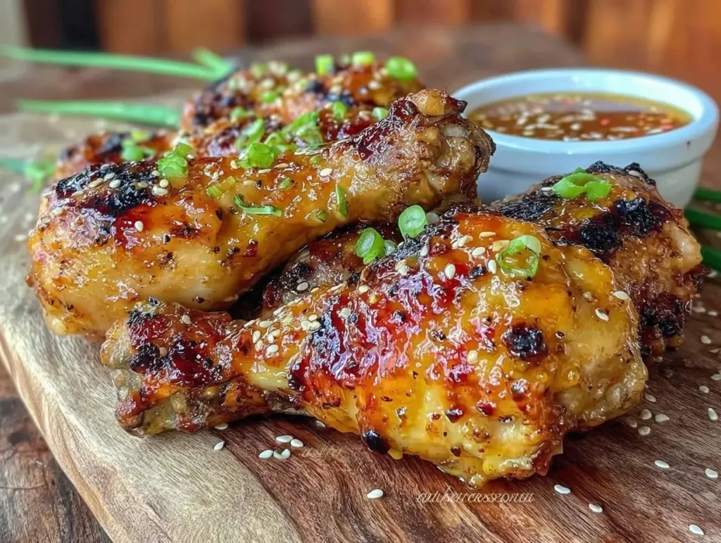 honey sriracha grilled chicken drumsticks - featured image