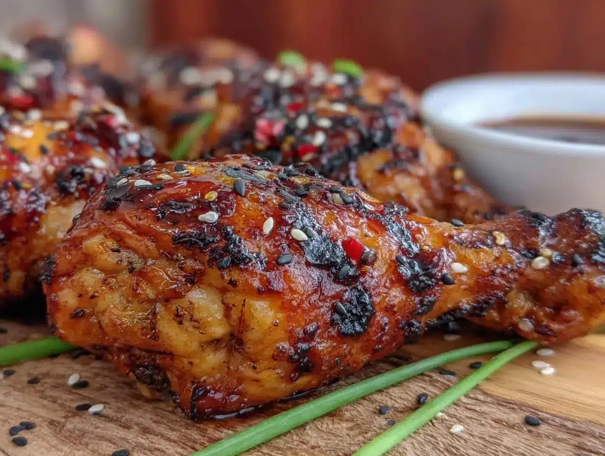 honey sriracha grilled chicken drumsticks preparation steps