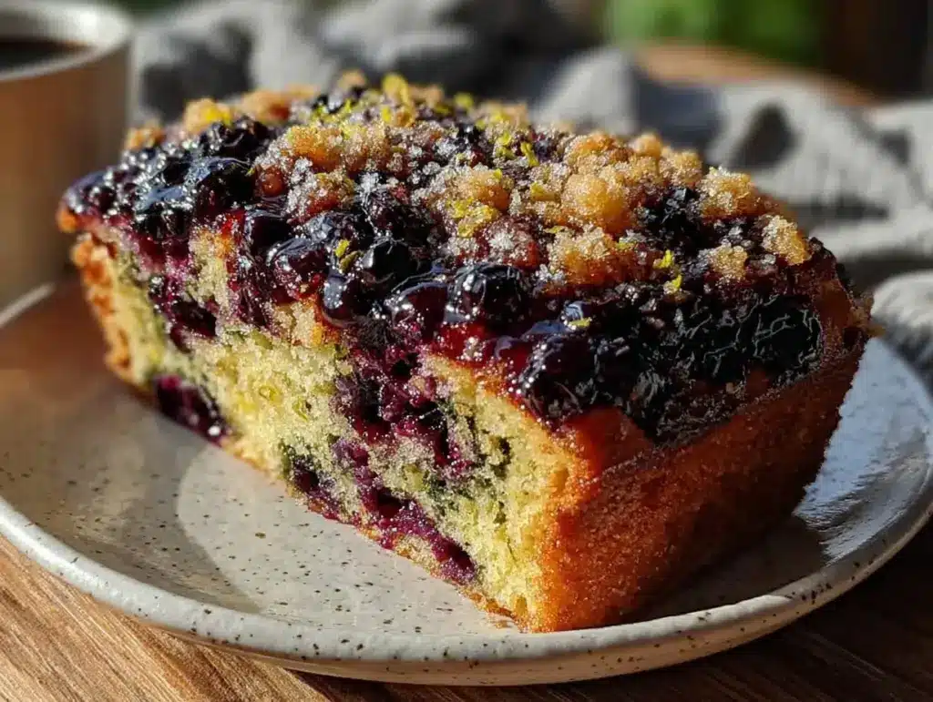 moist blueberry zucchini bread - featured image