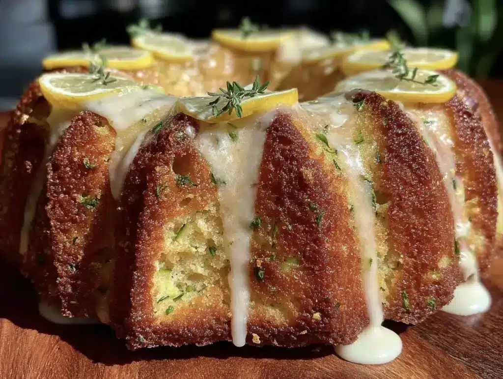 moist lemon zucchini bundt cake - featured image