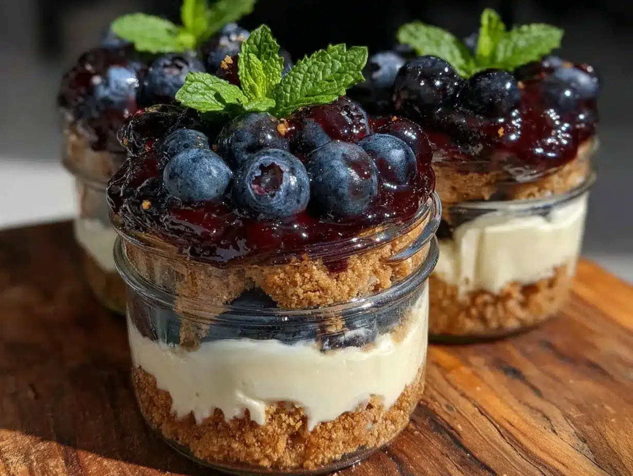 no bake blueberry cheesecake parfaits preparation steps