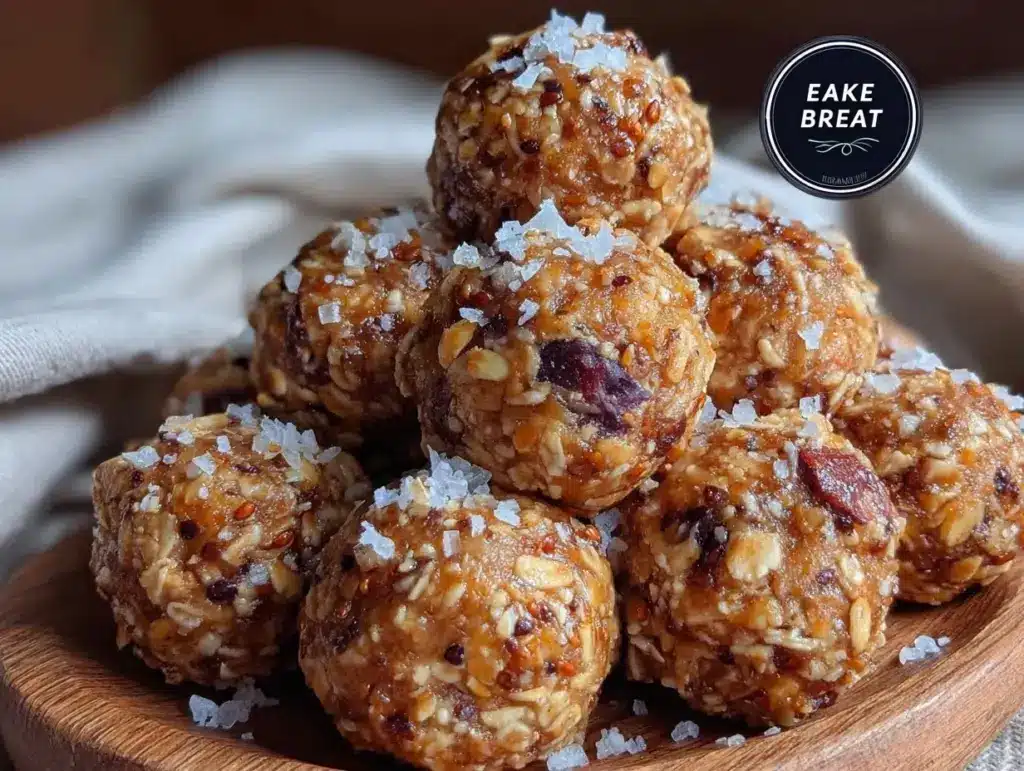 no-bake peanut butter oat energy balls - featured image