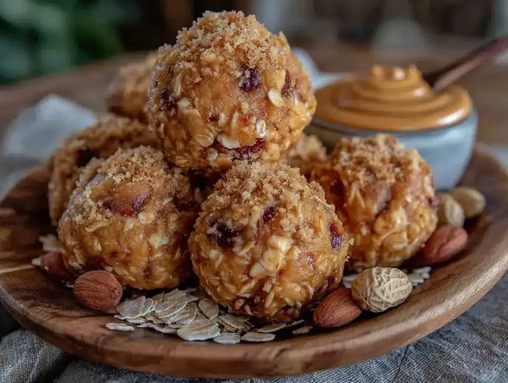 no bake peanut butter protein balls - featured image