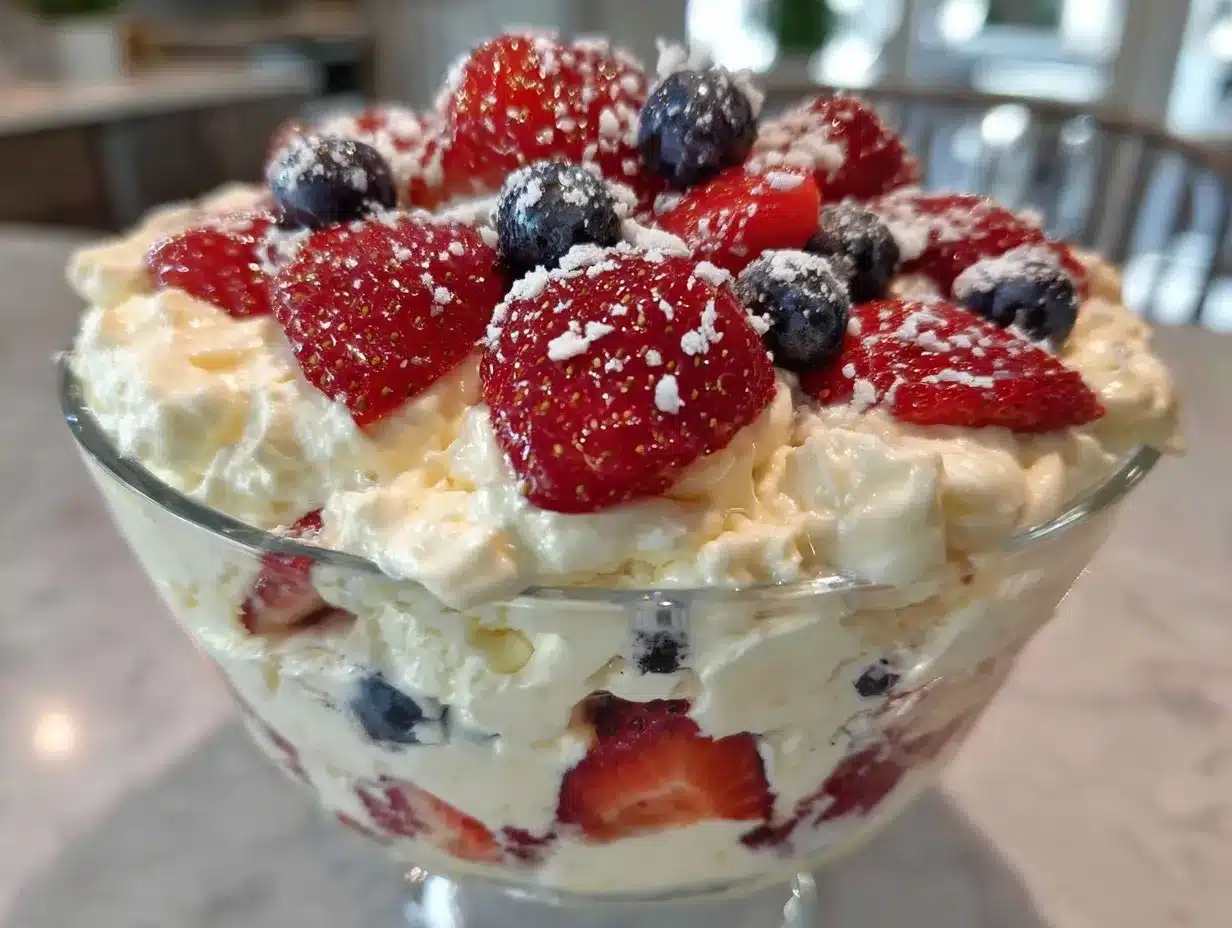 no bake red white and blue cheesecake trifle preparation steps