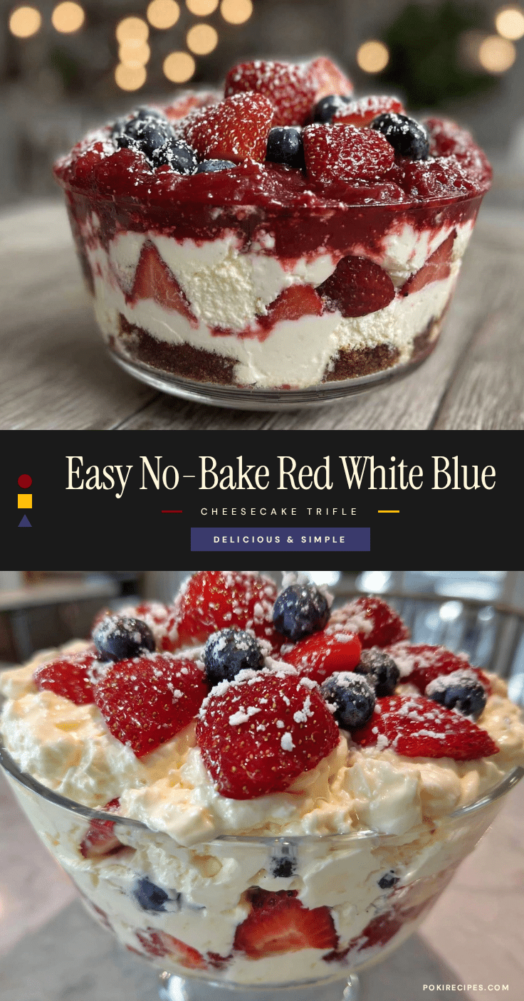 no bake red white and blue cheesecake trifle recipe