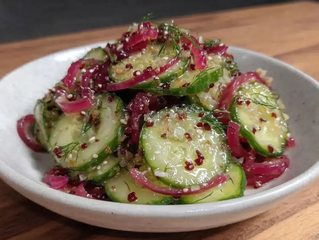 Quick Crisp Cucumber and Red Onion Salad - featured image