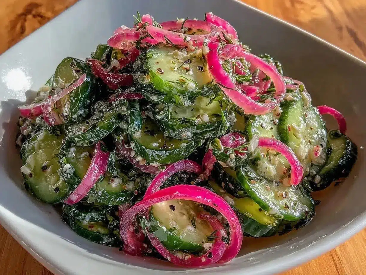 Quick Crisp Cucumber and Red Onion Salad preparation steps