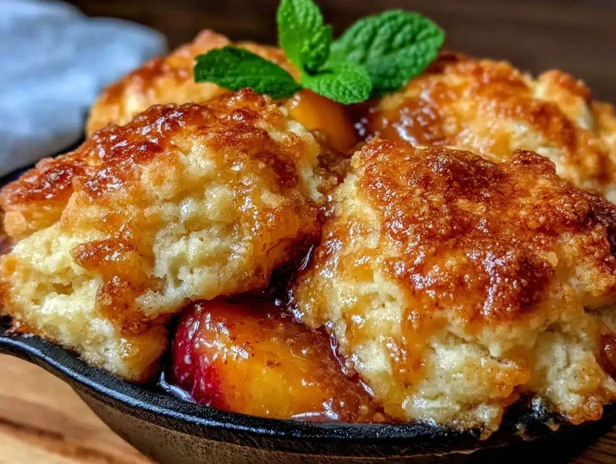 quick skillet peach cobbler for two preparation steps