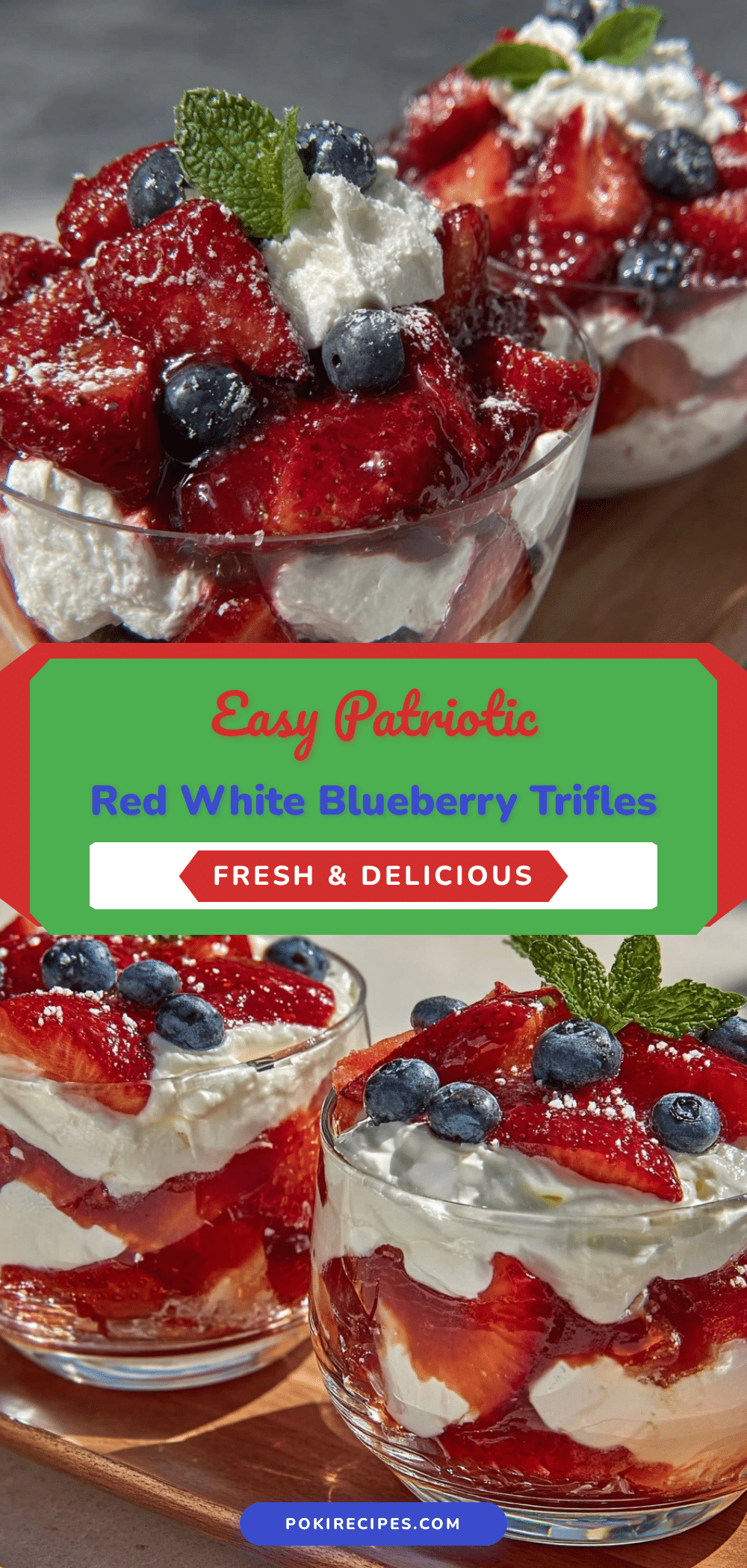red white and blueberry trifle cups recipe