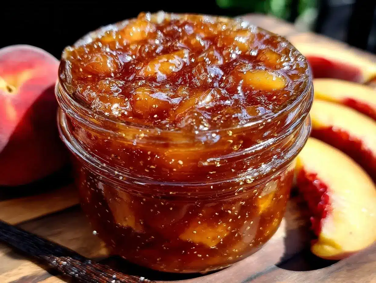 small batch peach vanilla bean jam preparation steps