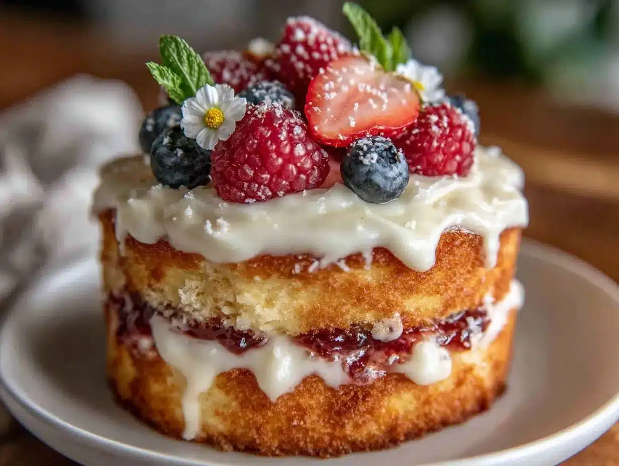 small birthday cake for two preparation steps