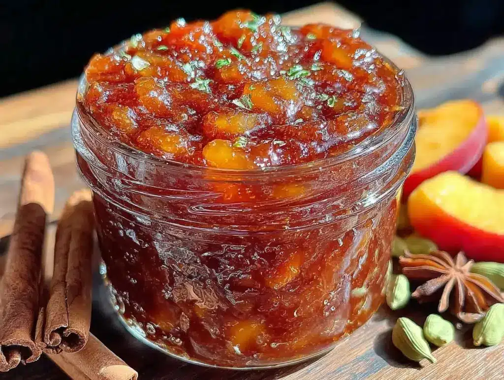 spiced peach jam - featured image