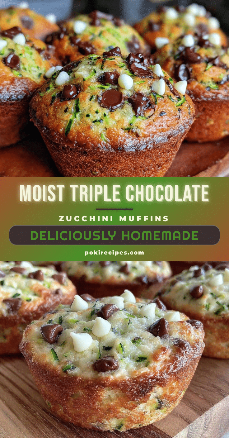 triple chocolate chip zucchini muffins recipe