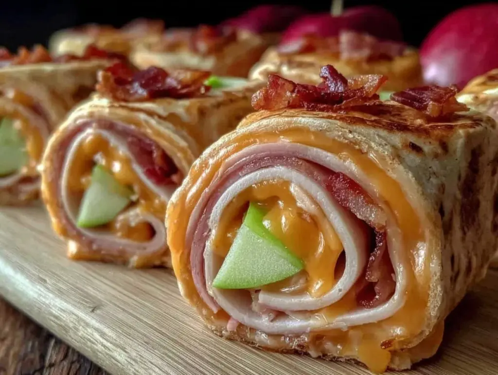 turkey apple cheddar pinwheel wraps - featured image
