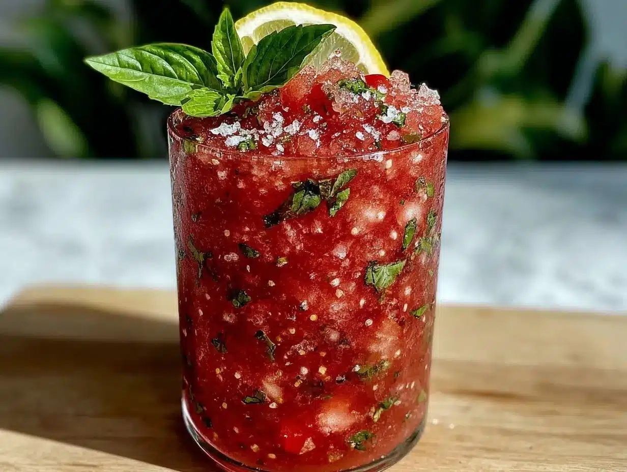 watermelon mint lemonade slushie preparation steps