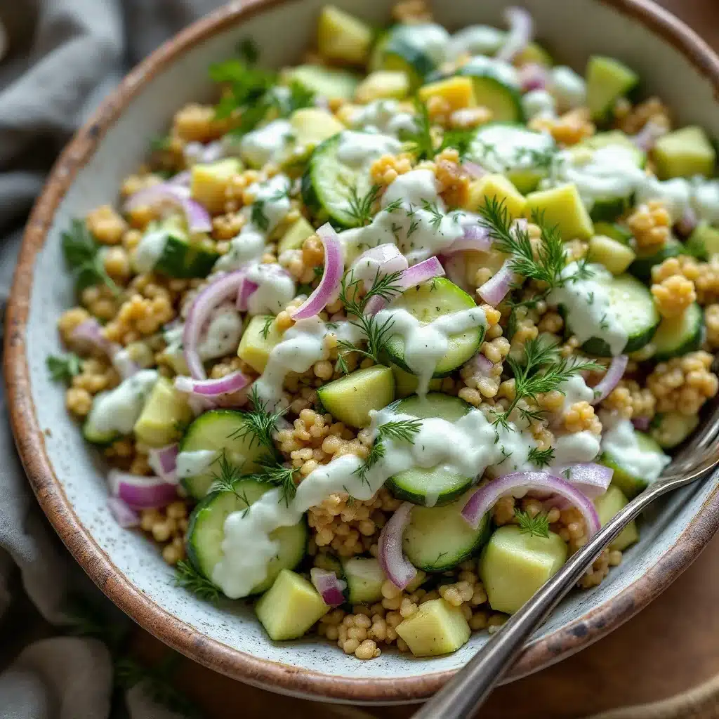 creamy cucumber dill salad - featured image