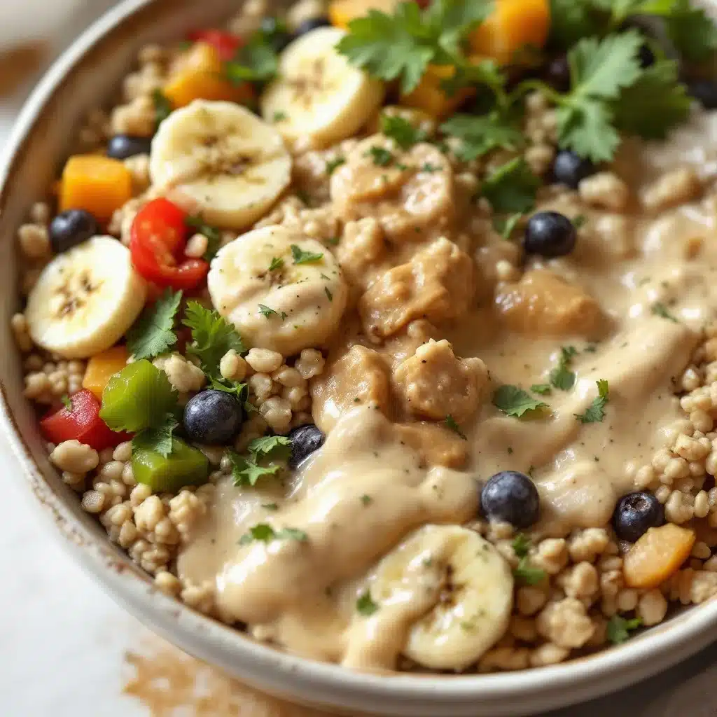 creamy overnight peanut butter banana protein oats - featured image