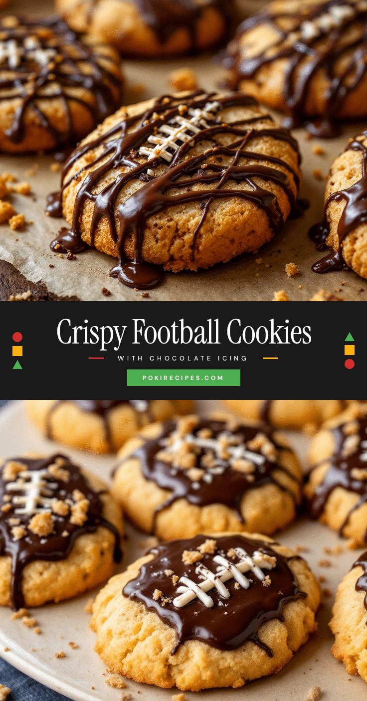 crispy football cookies with chocolate icing recipe