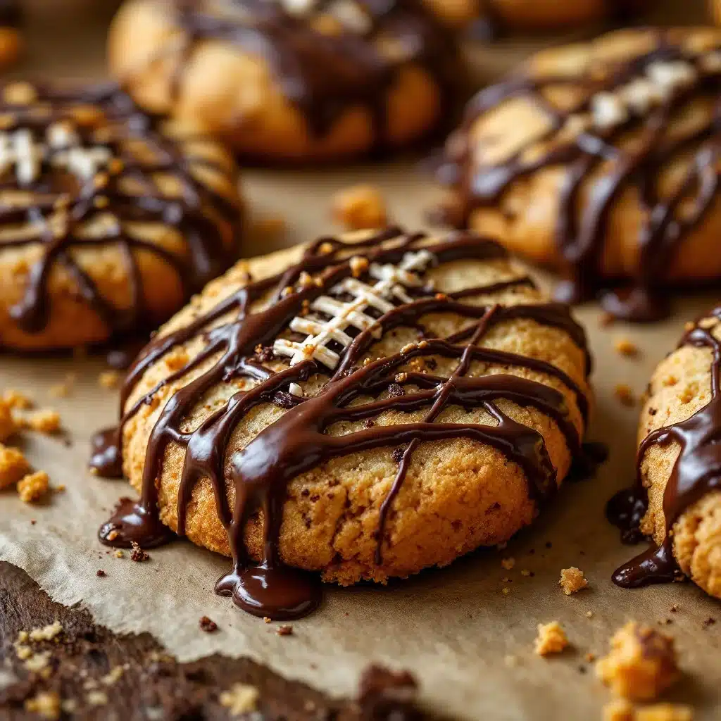 crispy football cookies with chocolate icing - featured image