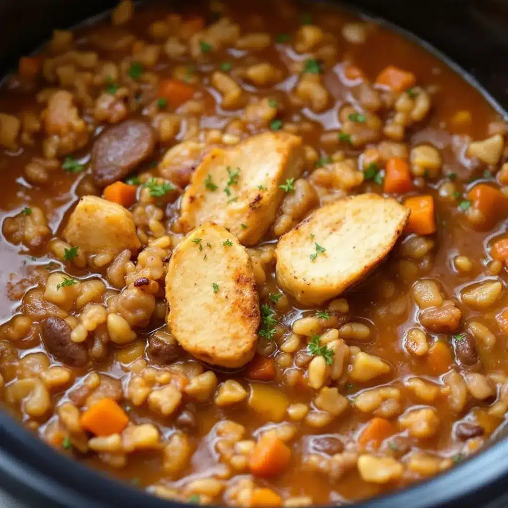 crockpot chicken and wild rice fall stew preparation steps