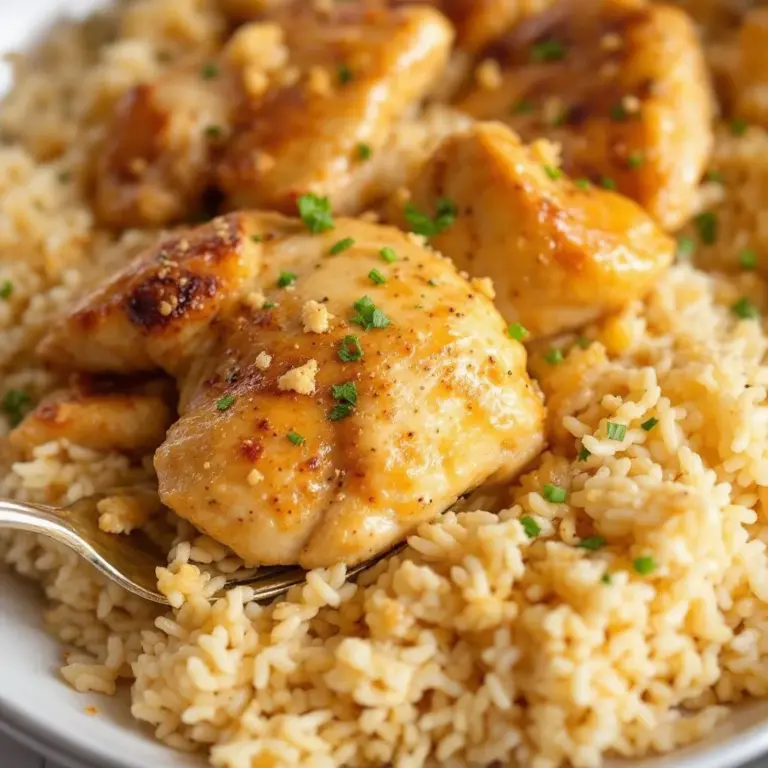 easy one-pan garlic butter chicken and rice - featured image