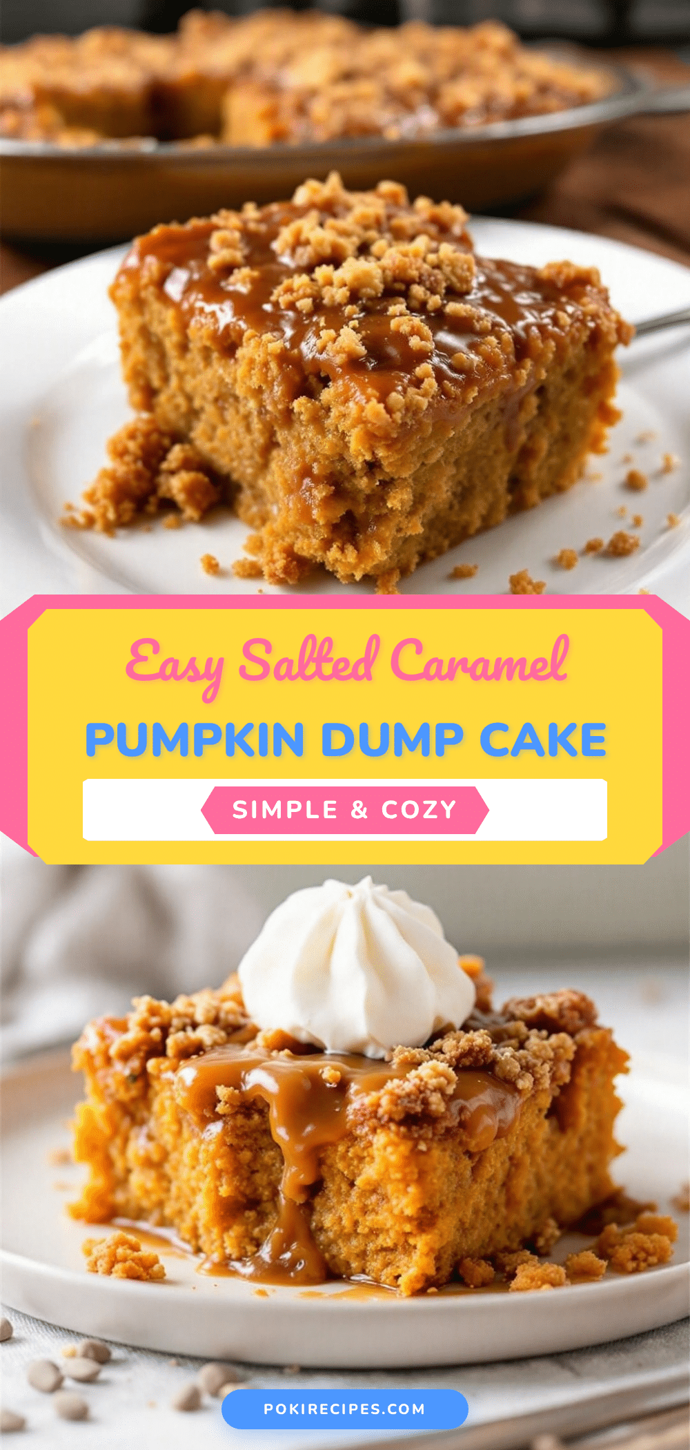 easy salted caramel pumpkin dump cake recipe