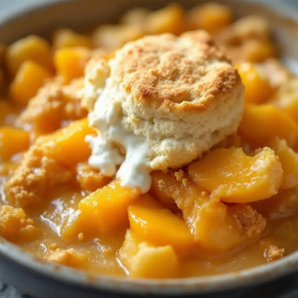 fresh peach cobbler with buttermilk biscuit topping preparation steps