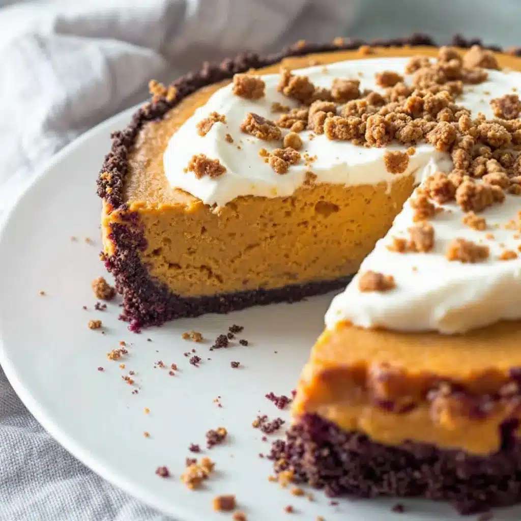 no-bake pumpkin cheesecake pie - featured image