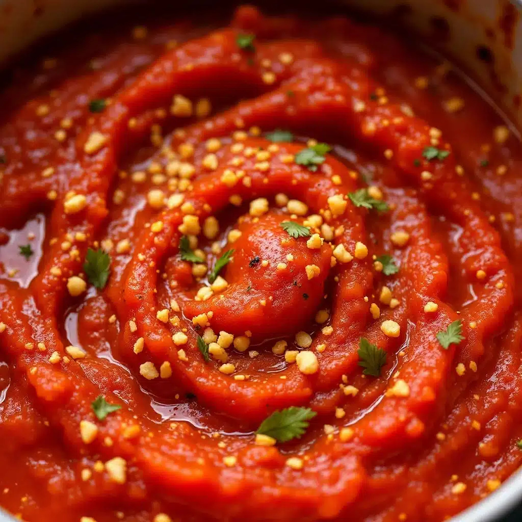 small-batch roasted tomato sauce for canning - featured image