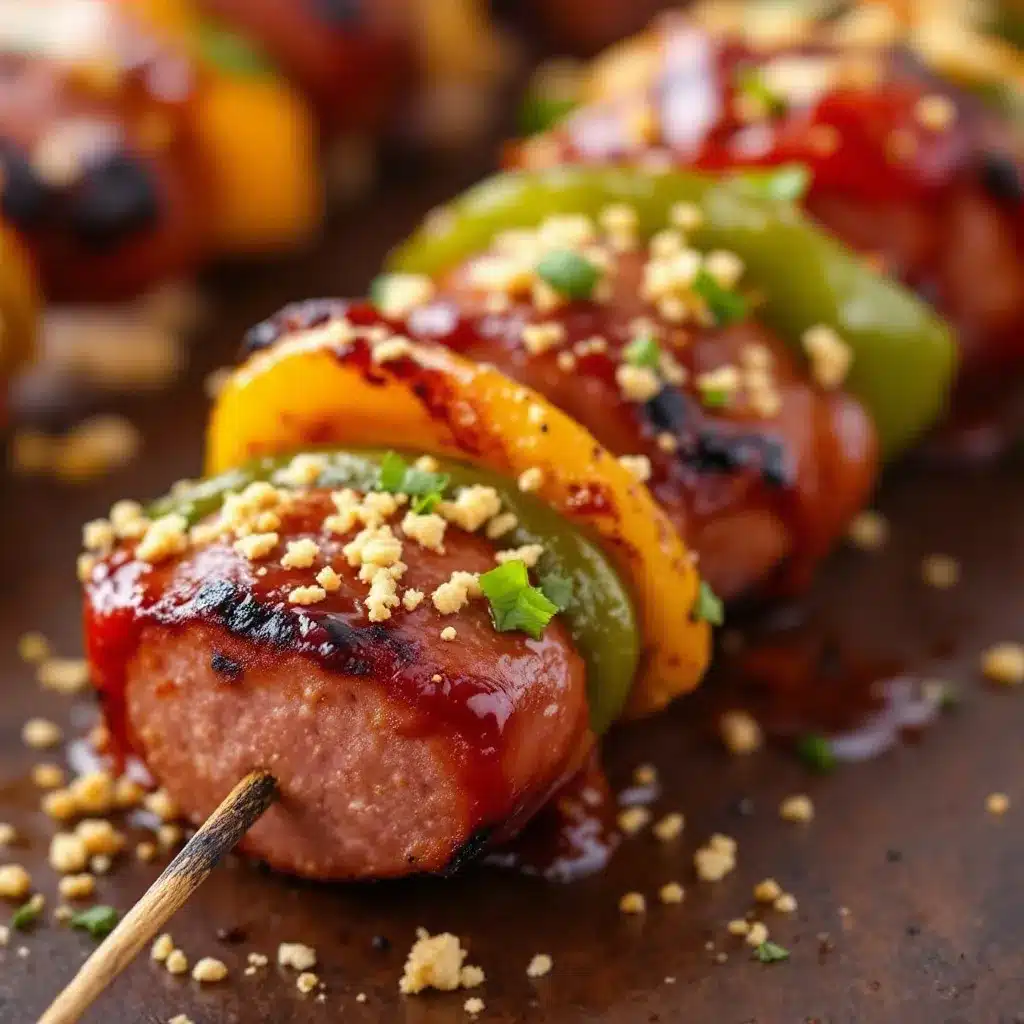 Smoked Sausage and Pepper Skewers preparation steps
