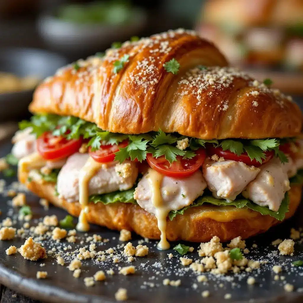 turkey club croissant sandwiches - featured image